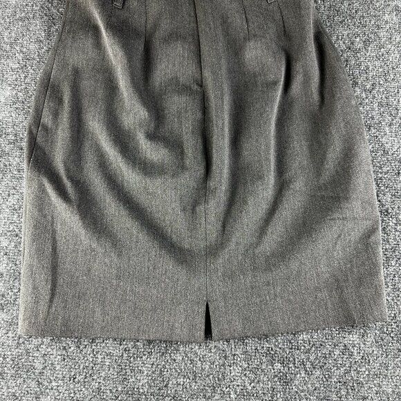 Express Skirt Womens 4 Pencil Gray Stretch Lined Side Zip Back Vent Business - Picture 7 of 8